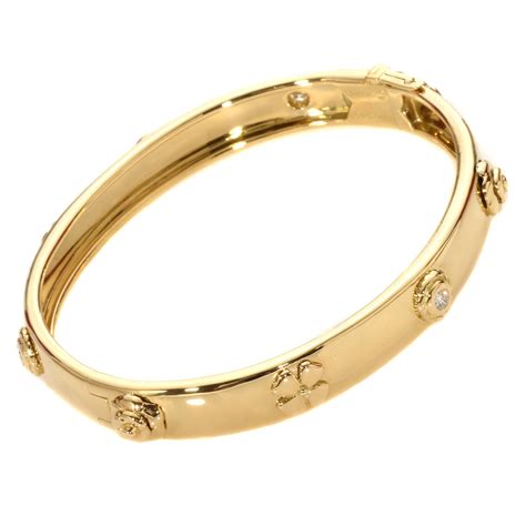 chanel 18k gold bangles|Chanel bangle for sale.